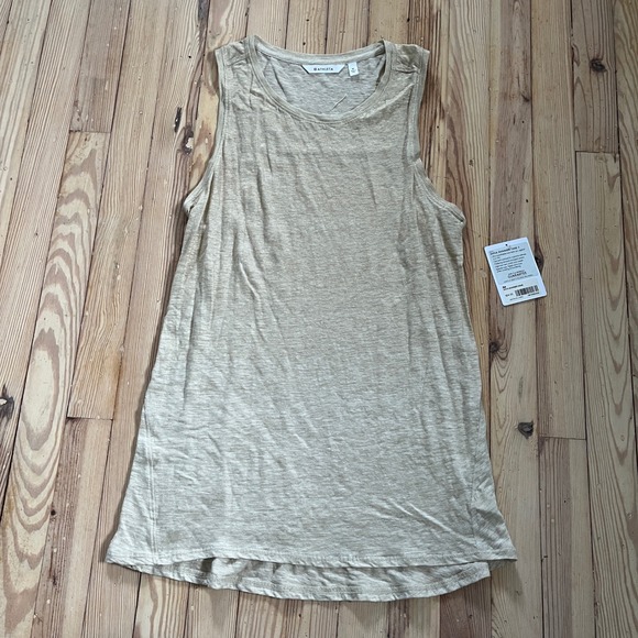 Athleta Tops - NWT Athleta Shiva Shimmer Tank 3 Linen Blend Beige Metallic Size M‎ Sleeveless